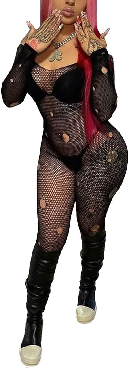 XIUSEMY Women Sexy Bodystocking One Piece Badydoll Fishnet Lingerie Nightwear Plus Size