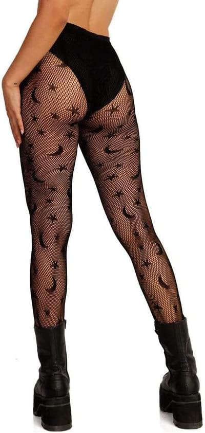 Xiusemy Women Sexy Tights Fishnet Stockings Patterned Tights Thigh-High Black Socks Lace Leggings Pantyhose