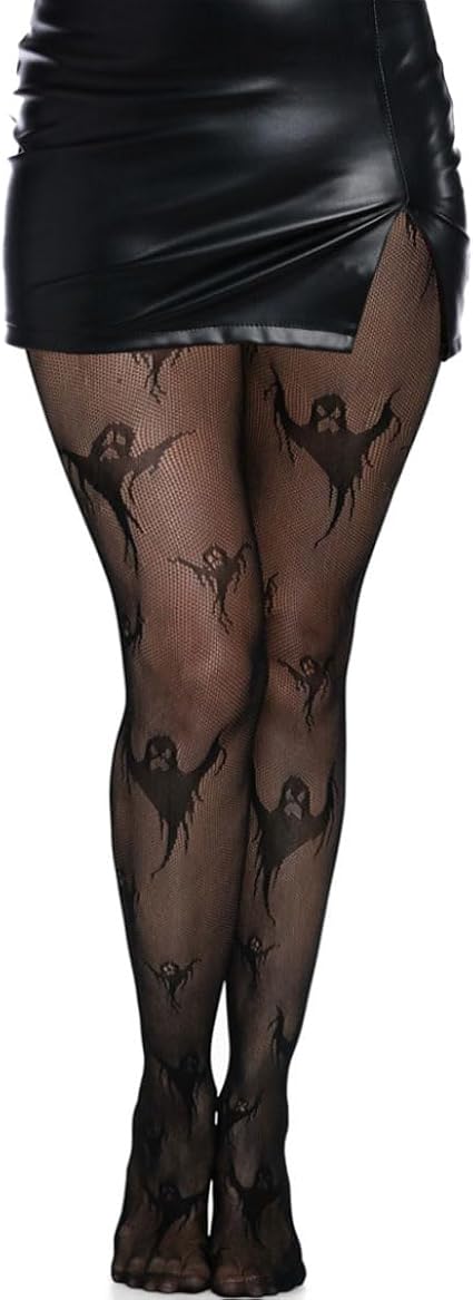 XIUSEMY Fishnet Stockings for Women Sexy Tights Lace Pantyhose Patterned Leggings Black Plus Size