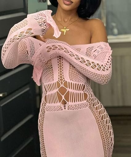 XIUSEMY Womens Lingerie Dress Sexy Babydoll Bodycon Dress One Piece Mesh Teddy Fishnet Chemise Nightwear