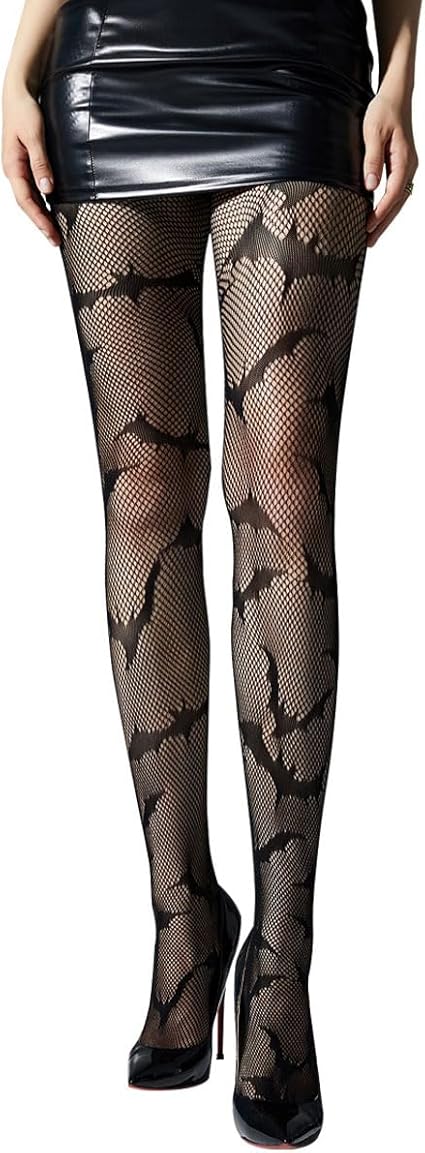 XIUSEMY Fishnet Stockings for Women Sexy Tights Lace Pantyhose Patterned Leggings Black Plus Size