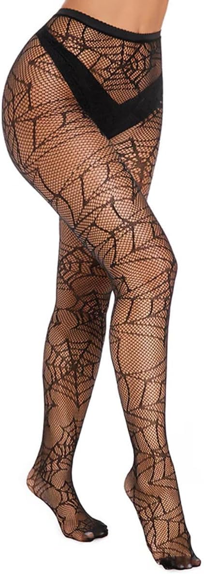 XIUSEMY Fishnet Stockings for Women Sexy Tights Lace Pantyhose Patterned Leggings Black Plus Size