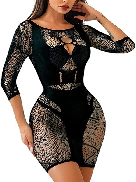 XIUSEMY Woman Lingerie Bodysuit Fishnet Bodystocking Hollow Out Jumpsuit Bodycon Sexy Romper