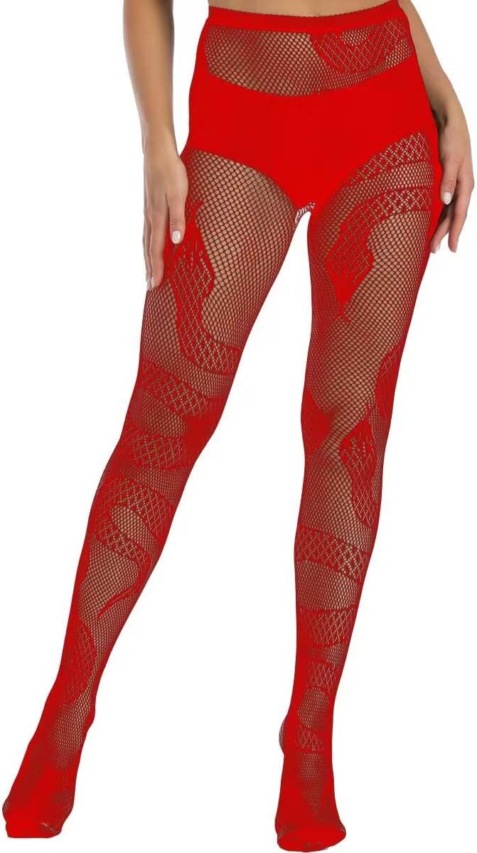Xiusemy Women Sexy Tights Fishnet Stockings Patterned Tights Thigh-High Black Socks Lace Leggings Pantyhose