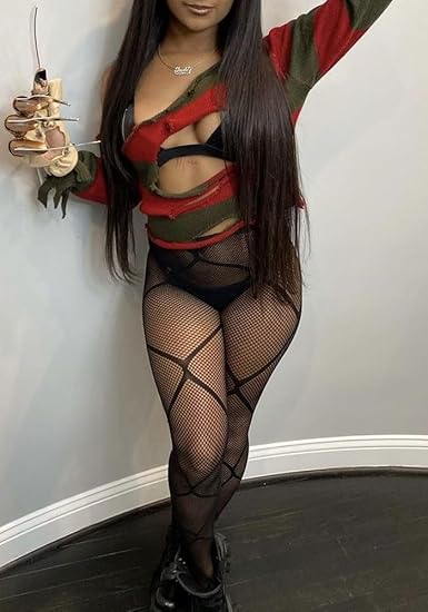 XIUSEMY Women Sexy Tights Fishnet Stockings Patterned Leggings Thigh-High Black Socks Lace Pantyhose