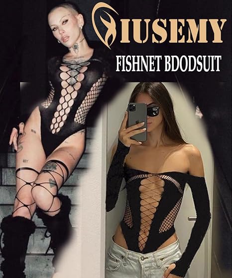 XIUSEMY Lingerie for Women Fishnet Bodysuit Sexy One Piece Babydoll Teddy Mesh Outfits