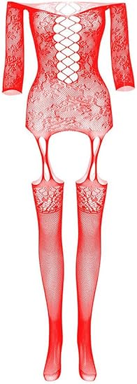 Xiusemy Women Full Body Fishnet Bodysuits Sexy Babydoll One Piece Body Top Stockings Lingerie Set Mesh Tights Nightwear