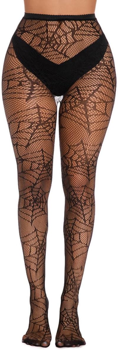 XIUSEMY Fishnet Stockings for Women Sexy Tights Lace Pantyhose Patterned Leggings Black Plus Size