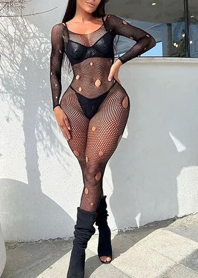 XIUSEMY Women Sexy Bodystocking One Piece Badydoll Fishnet Lingerie Nightwear Plus Size