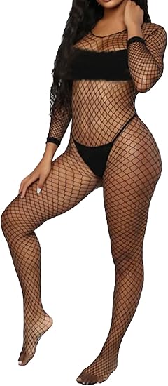 XIUSEMY Women Sexy Bodystocking One Piece Badydoll Fishnet Lingerie Nightwear Plus Size