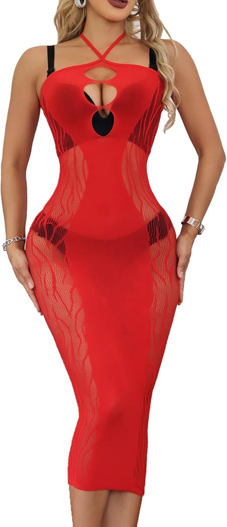 Xiusemy Womens Sexy Lingerie Dress Babydoll Bodycon Dress Teddy Chemise Nightwear