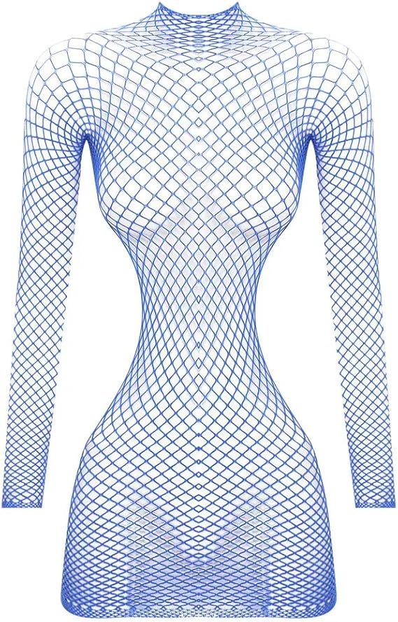 XIUSEMY Womens Lingerie Fishnet Dress Mesh Bodysuit See Through Beachwear