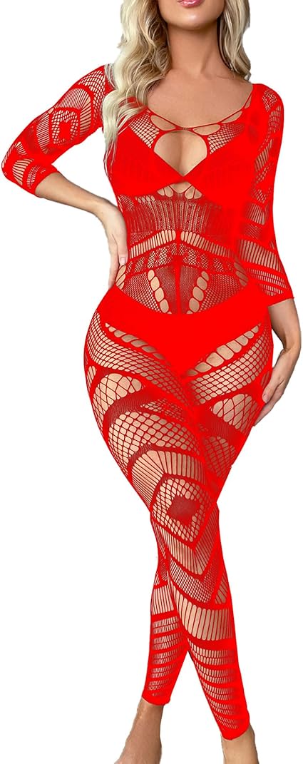 XIUSEMY Women Sexy Bodystocking One Piece Badydoll Fishnet Lingerie Nightwear Plus Size