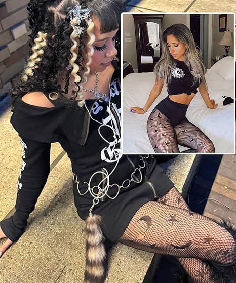 Xiusemy Women Sexy Tights Fishnet Stockings Patterned Tights Thigh-High Black Socks Lace Leggings Pantyhose