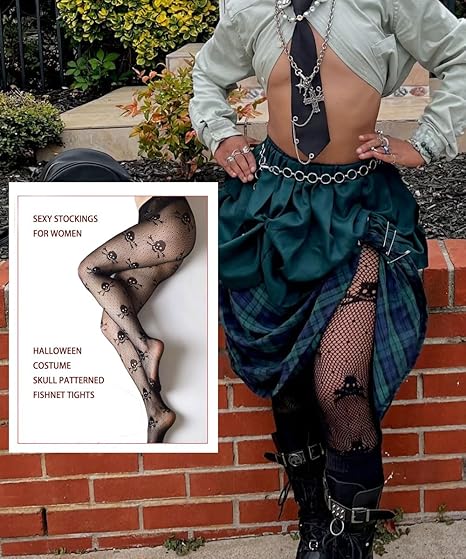 Xiusemy Women Sexy Tights Fishnet Stockings Patterned Tights Thigh-High Black Socks Lace Leggings Pantyhose