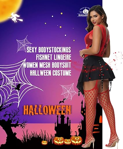XIUSEMY Women Sexy Bodystocking One Piece Badydoll Fishnet Lingerie Nightwear Plus Size