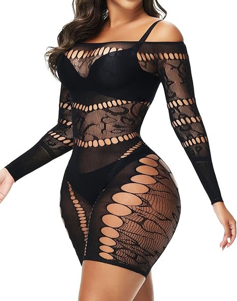 XIUSEMY Woman Lingerie Bodysuit Fishnet Bodystocking Hollow Out Jumpsuit Bodycon Sexy Romper