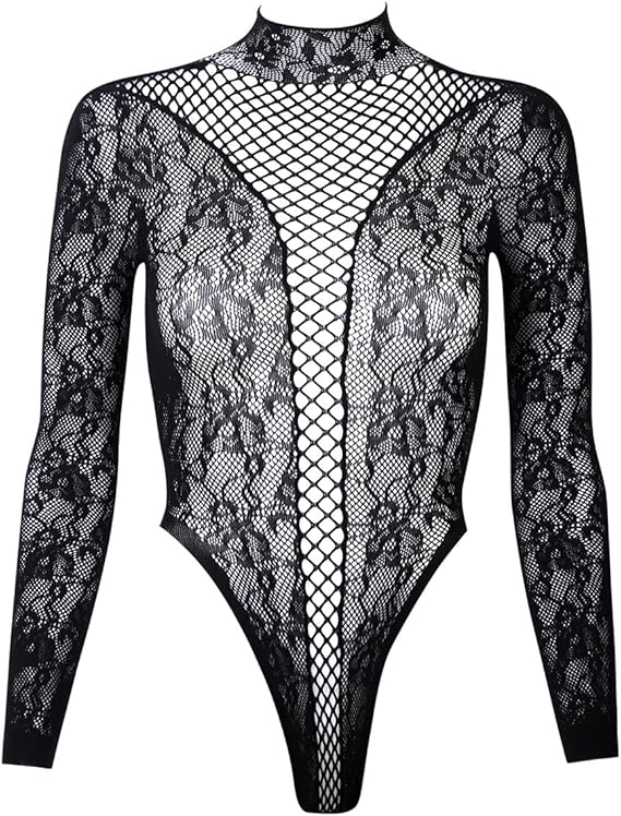 XIUSEMY Lingerie for Women Fishnet Bodysuit Sexy One Piece Babydoll Teddy Mesh Outfits