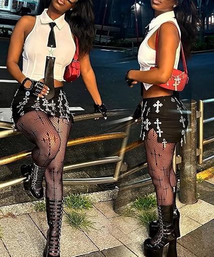 XIUSEMY Fishnet Stockings for Women Sexy Tights Lace Pantyhose Patterned Leggings Black Plus Size