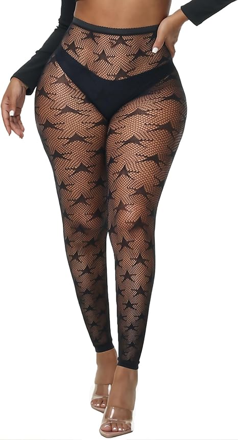 XIUSEMY Womens Fishnet Tights Sexy Stockings Black Stripe Pantyhose Leggings Lingerie