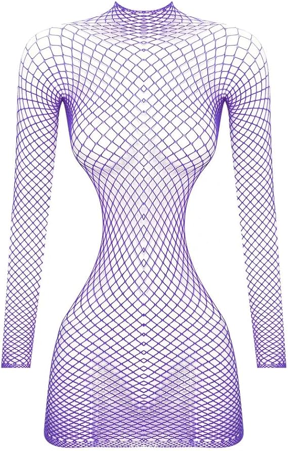 XIUSEMY Womens Lingerie Fishnet Dress Mesh Bodysuit See Through Beachwear