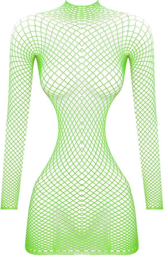 XIUSEMY Womens Lingerie Fishnet Dress Mesh Bodysuit See Through Beachwear