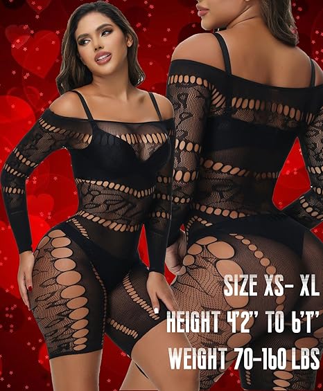 XIUSEMY Woman Lingerie Bodysuit Fishnet Bodystocking Hollow Out Jumpsuit Bodycon Sexy Romper