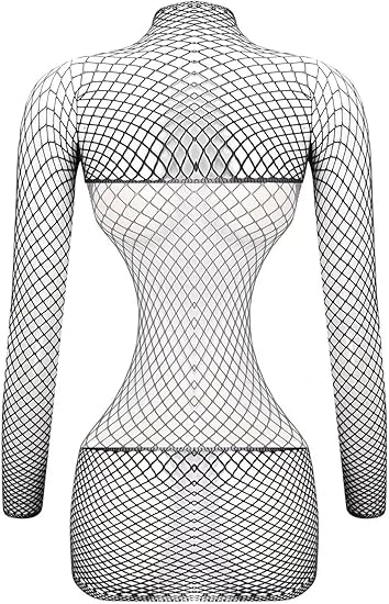 XIUSEMY Womens Lingerie Fishnet Dress Mesh Bodysuit See Through Beachwear