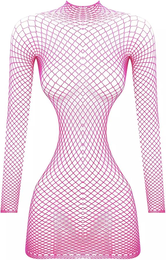 XIUSEMY Womens Lingerie Fishnet Dress Mesh Bodysuit See Through Beachwear