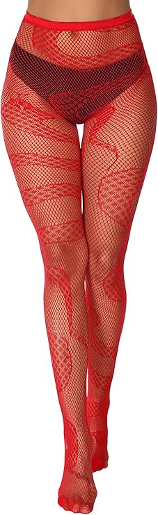 Xiusemy Women Sexy Tights Fishnet Stockings Patterned Tights Thigh-High Black Socks Lace Leggings Pantyhose