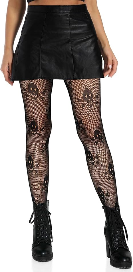 Xiusemy Women Sexy Tights Fishnet Stockings Patterned Tights Thigh-High Black Socks Lace Leggings Pantyhose
