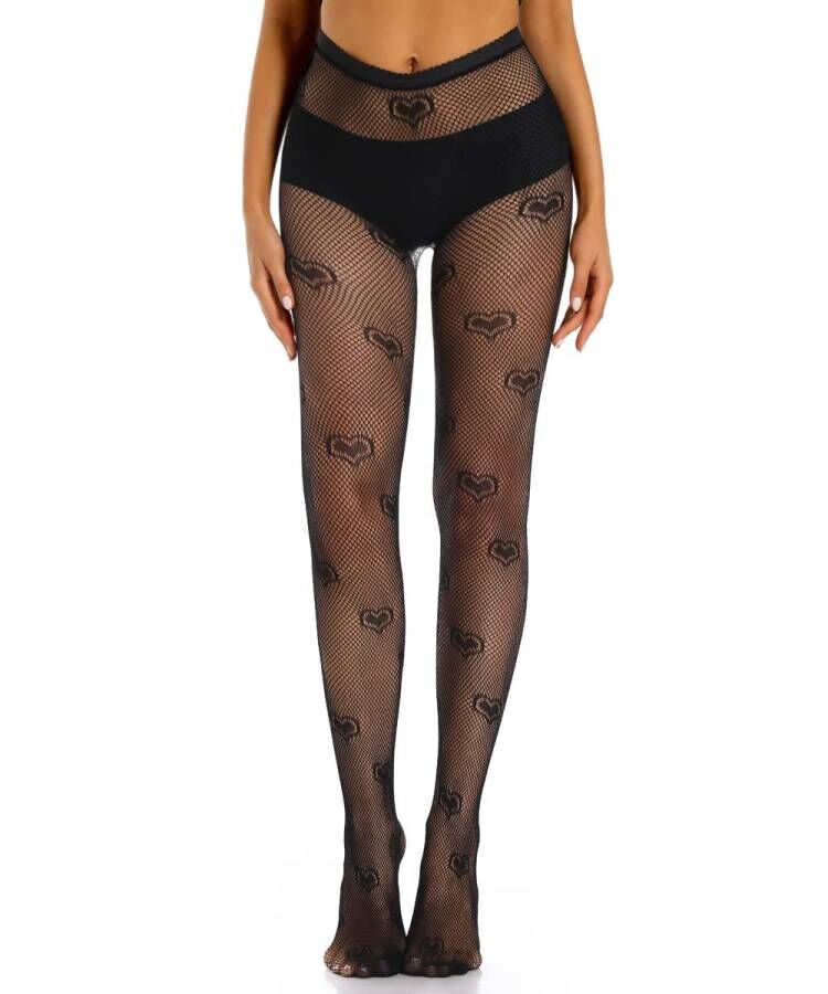 Xiusemy Women Sexy Tights Fishnet Stockings Patterned Tights Thigh-High Black Socks Lace Leggings Pantyhose